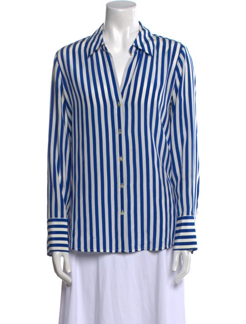 L'Agence Silk Striped Button-Up Top