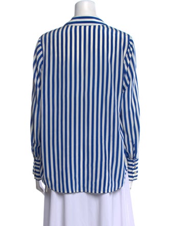 L'Agence Silk Striped Button-Up Top