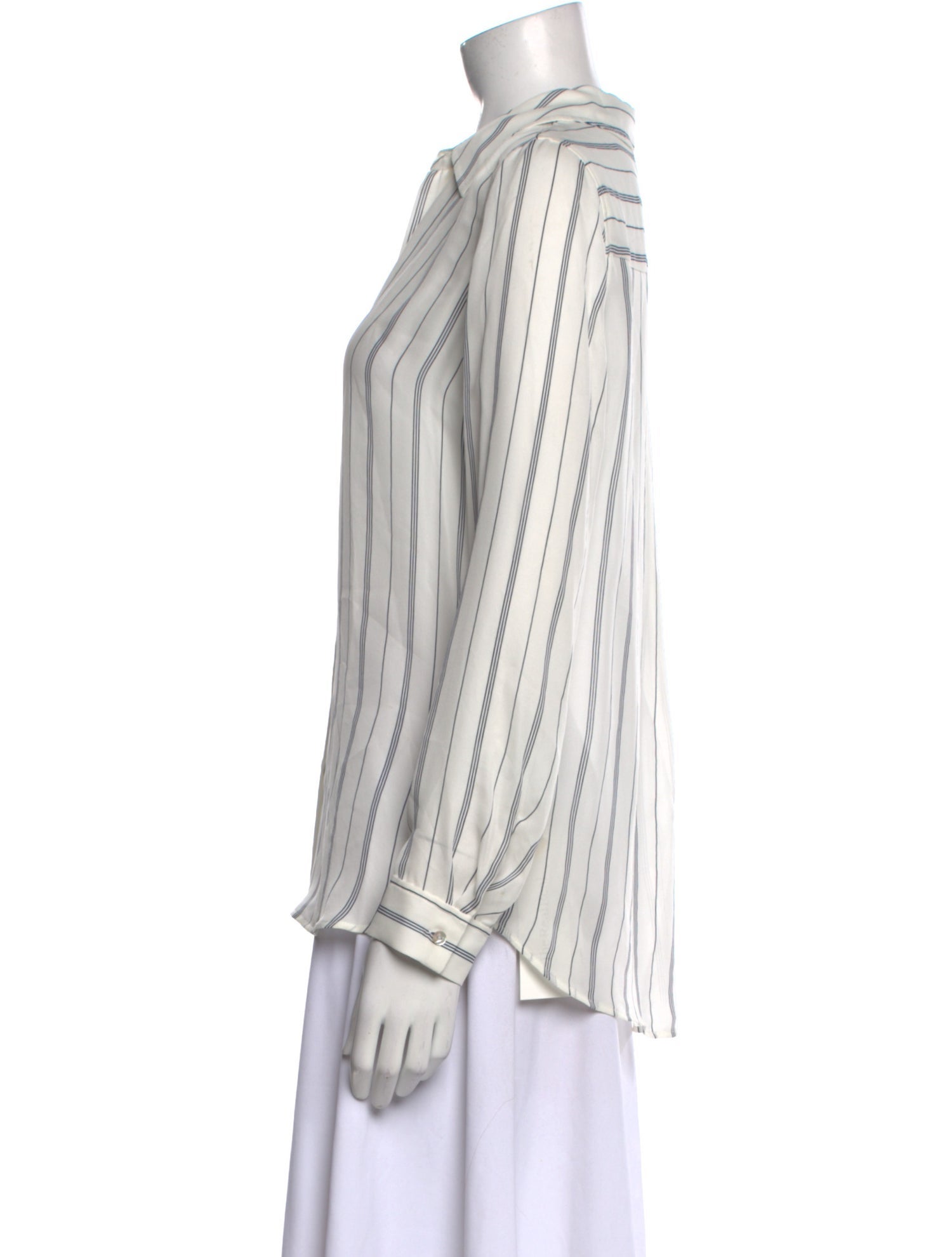 L'Agence Silk Striped Button-Up Top