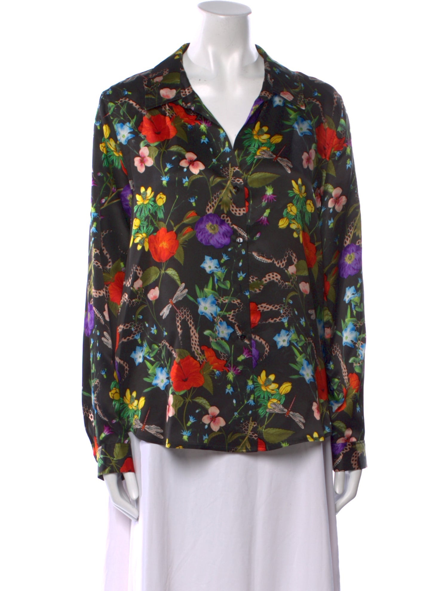 L'Agence Silk Floral Print Blouse