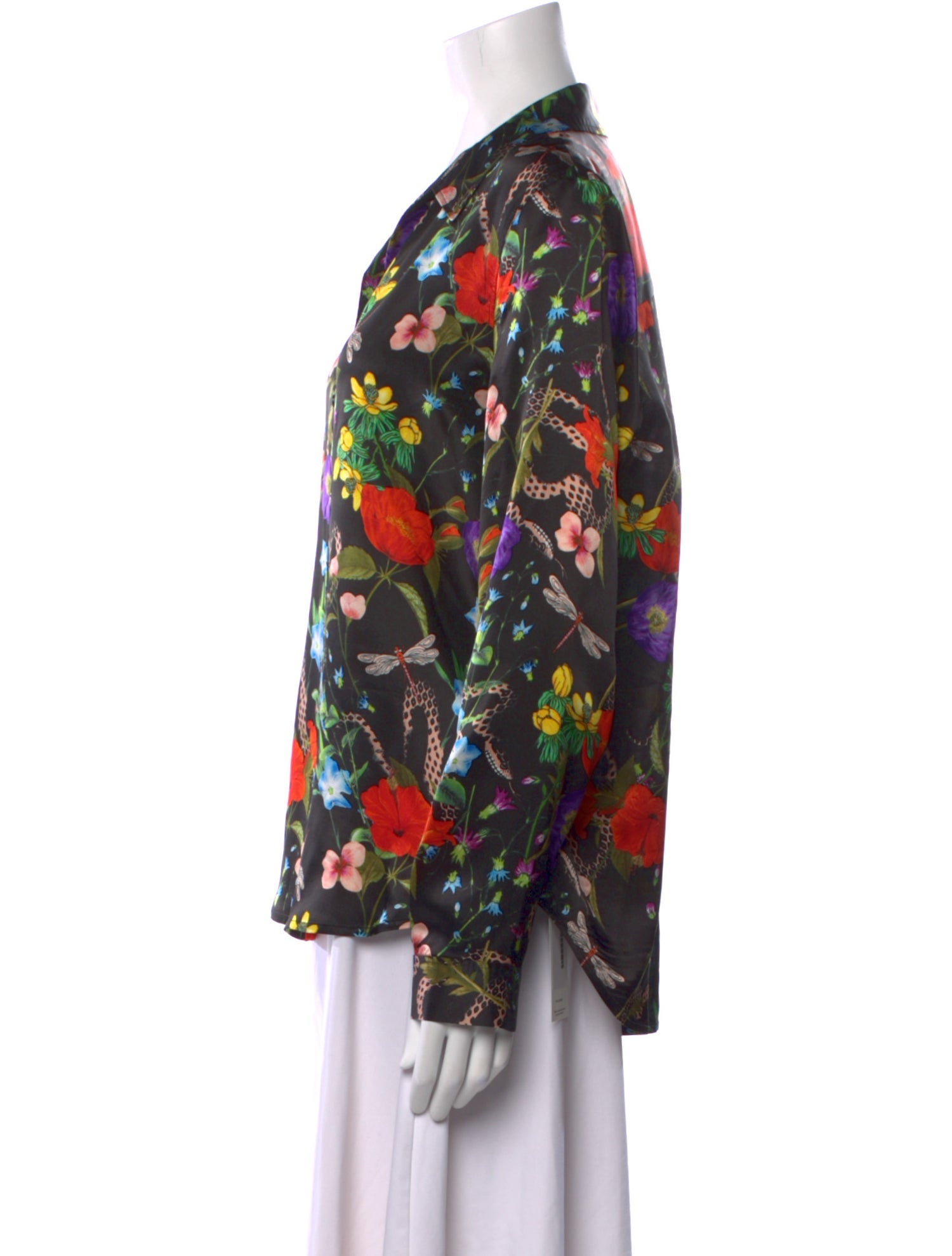 L'Agence Silk Floral Print Blouse