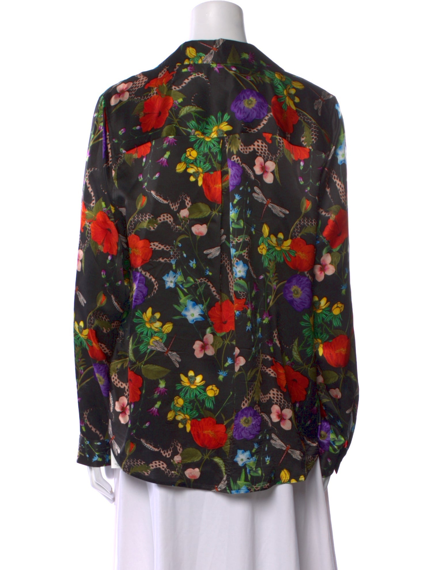 L'Agence Silk Floral Print Blouse