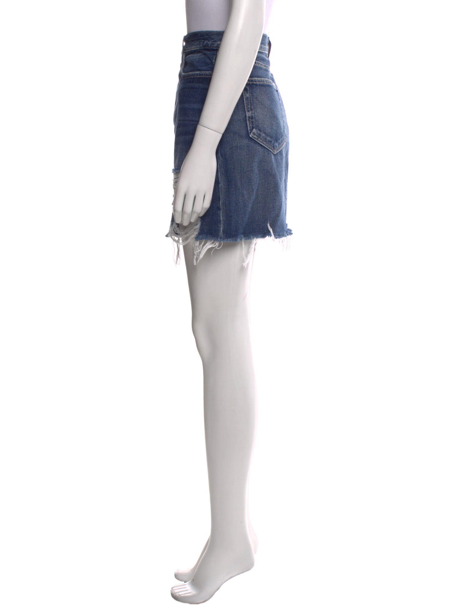 L'Agence Distressed Accents Mini Skirt