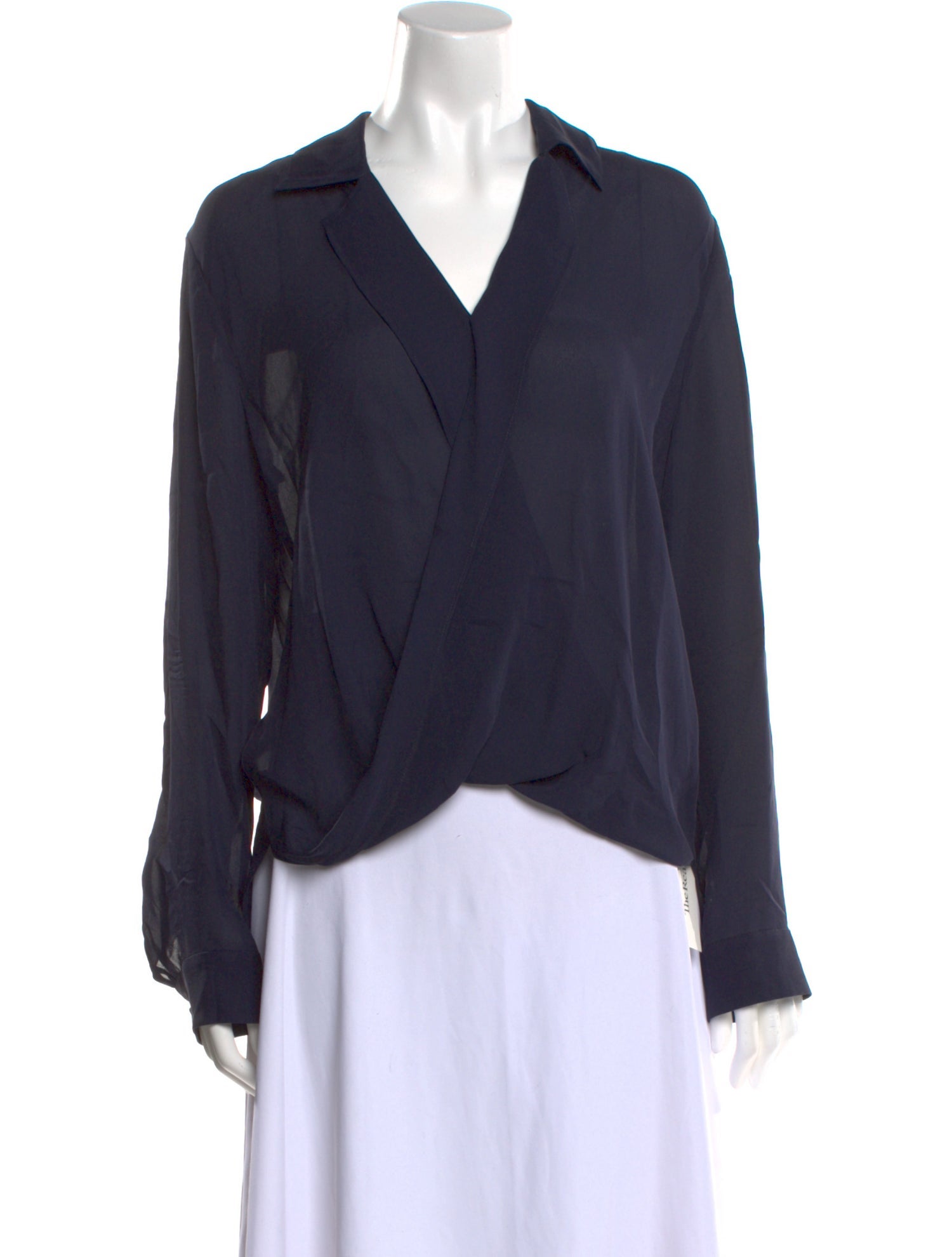 L'Agence Silk V-Neck Blouse