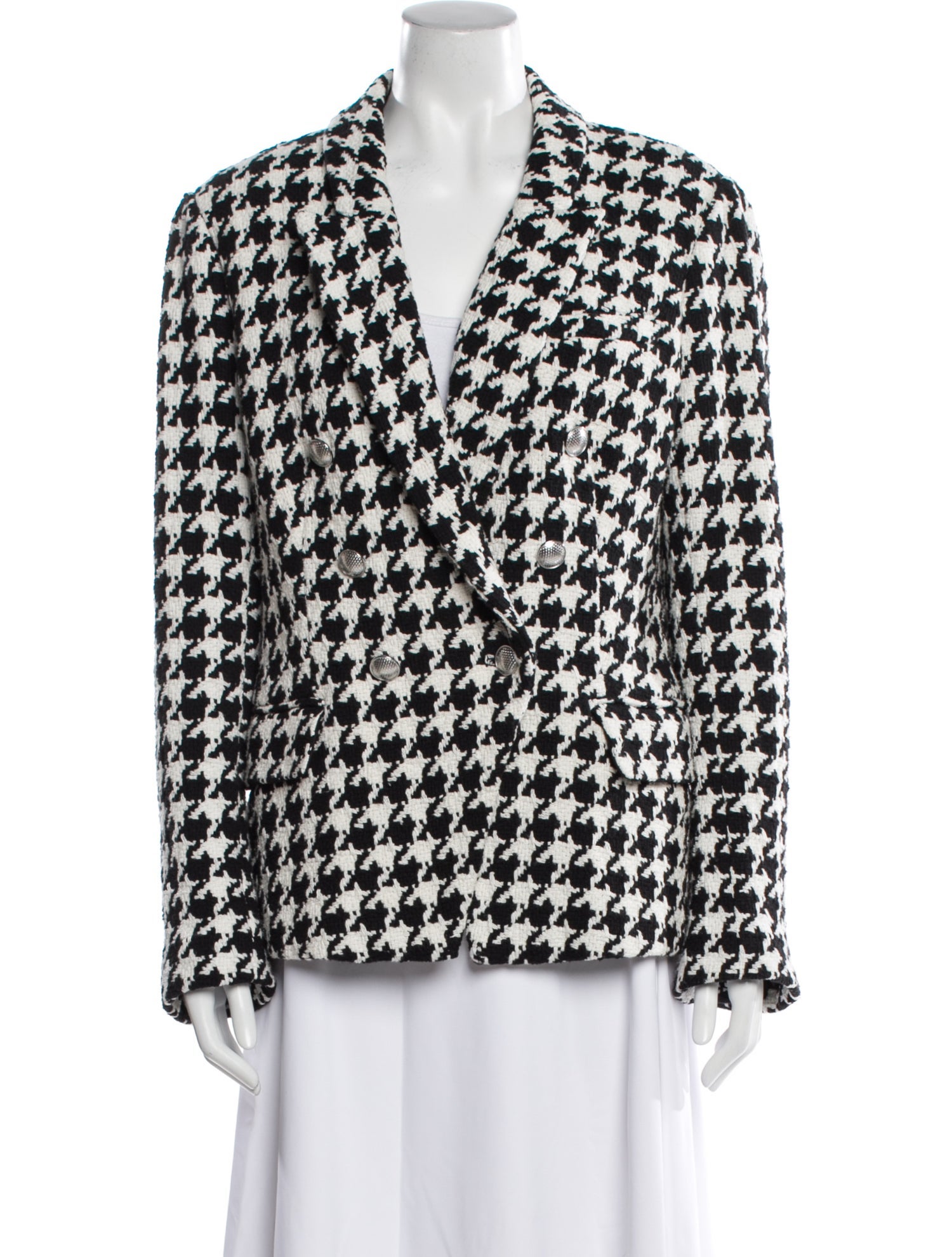 L'Agence Houndstooth Print Blazer