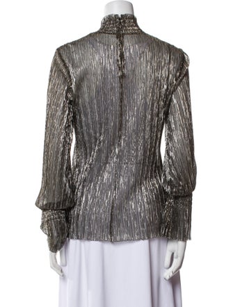 L'Agence Printed Mock Neck Blouse