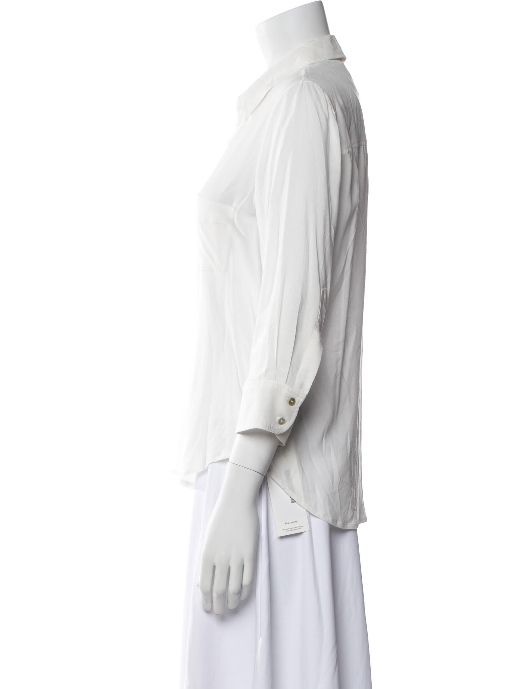 L'Agence Three-Quarter Sleeve Button-Up Top