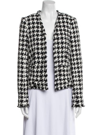 L'Agence Houndstooth Print Evening Jacket