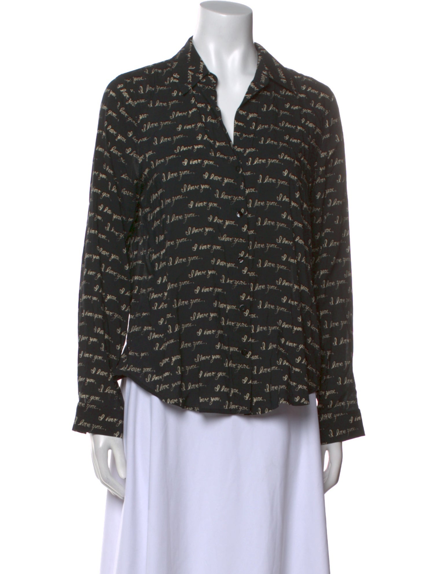 L'Agence Printed Long Sleeve Button-Up Top