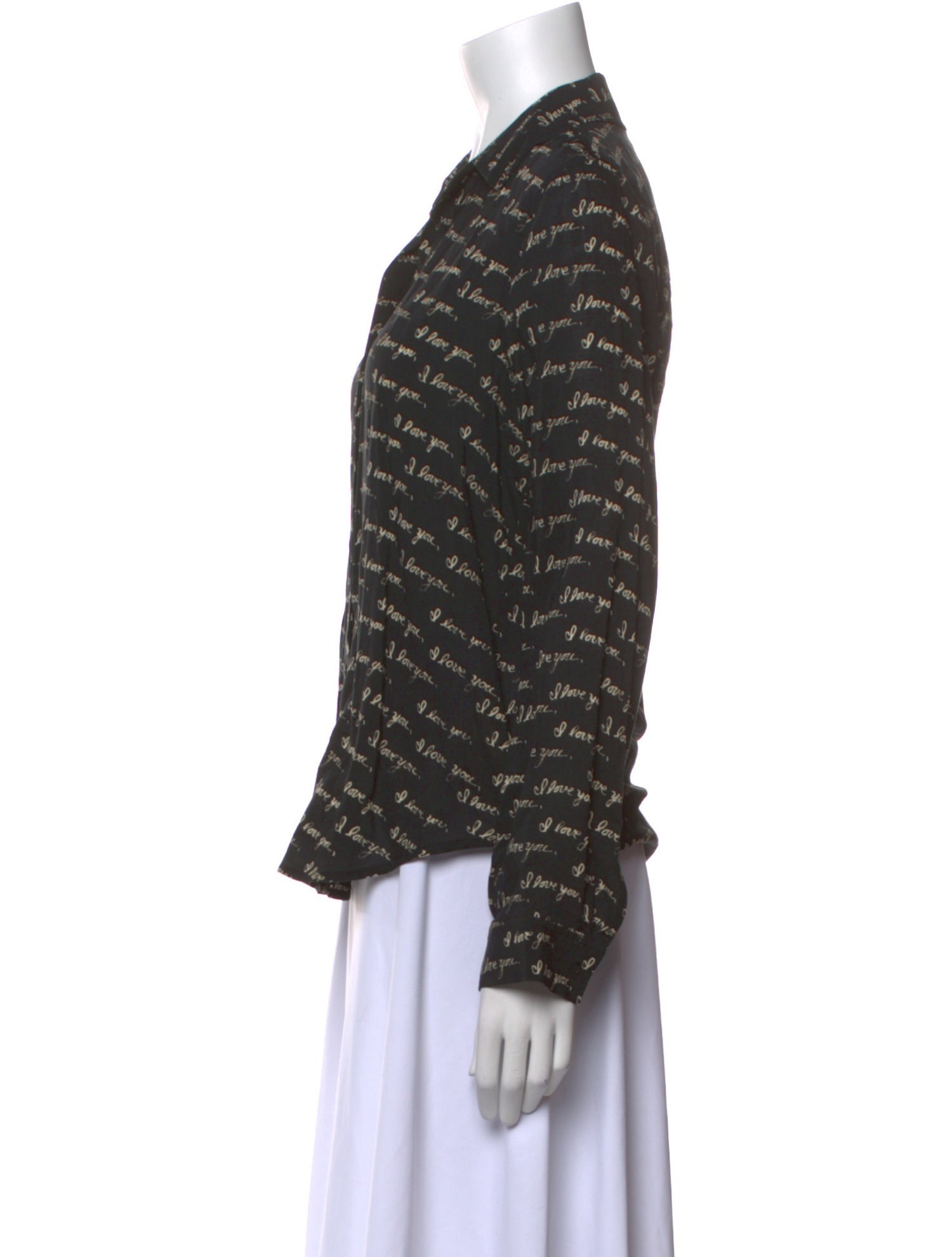 L'Agence Printed Long Sleeve Button-Up Top