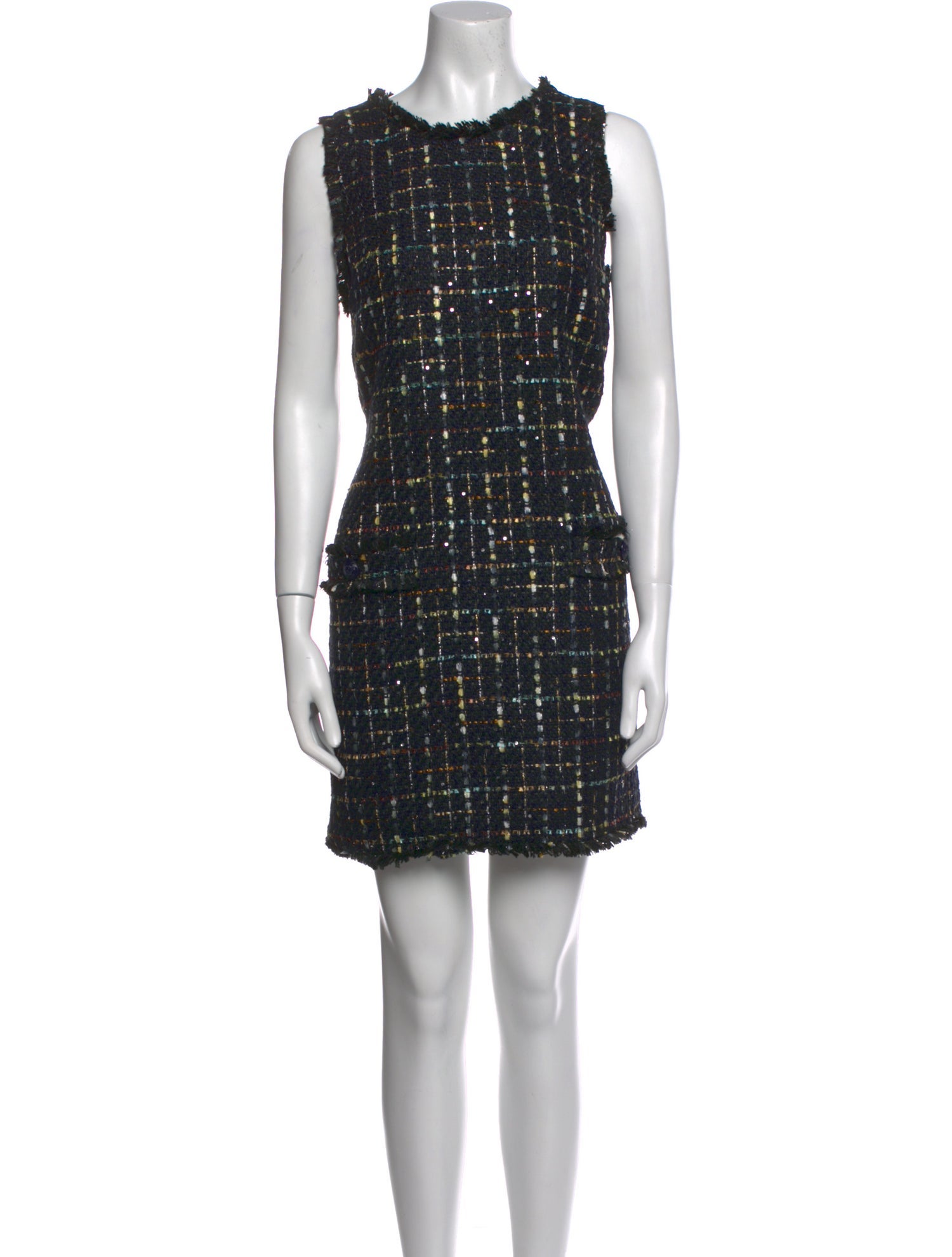 L'Agence Tweed Pattern Mini Dress