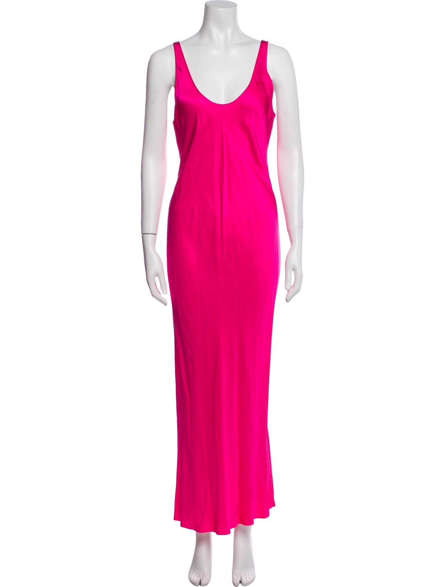 L'Agence Scoop Neck Long Dress