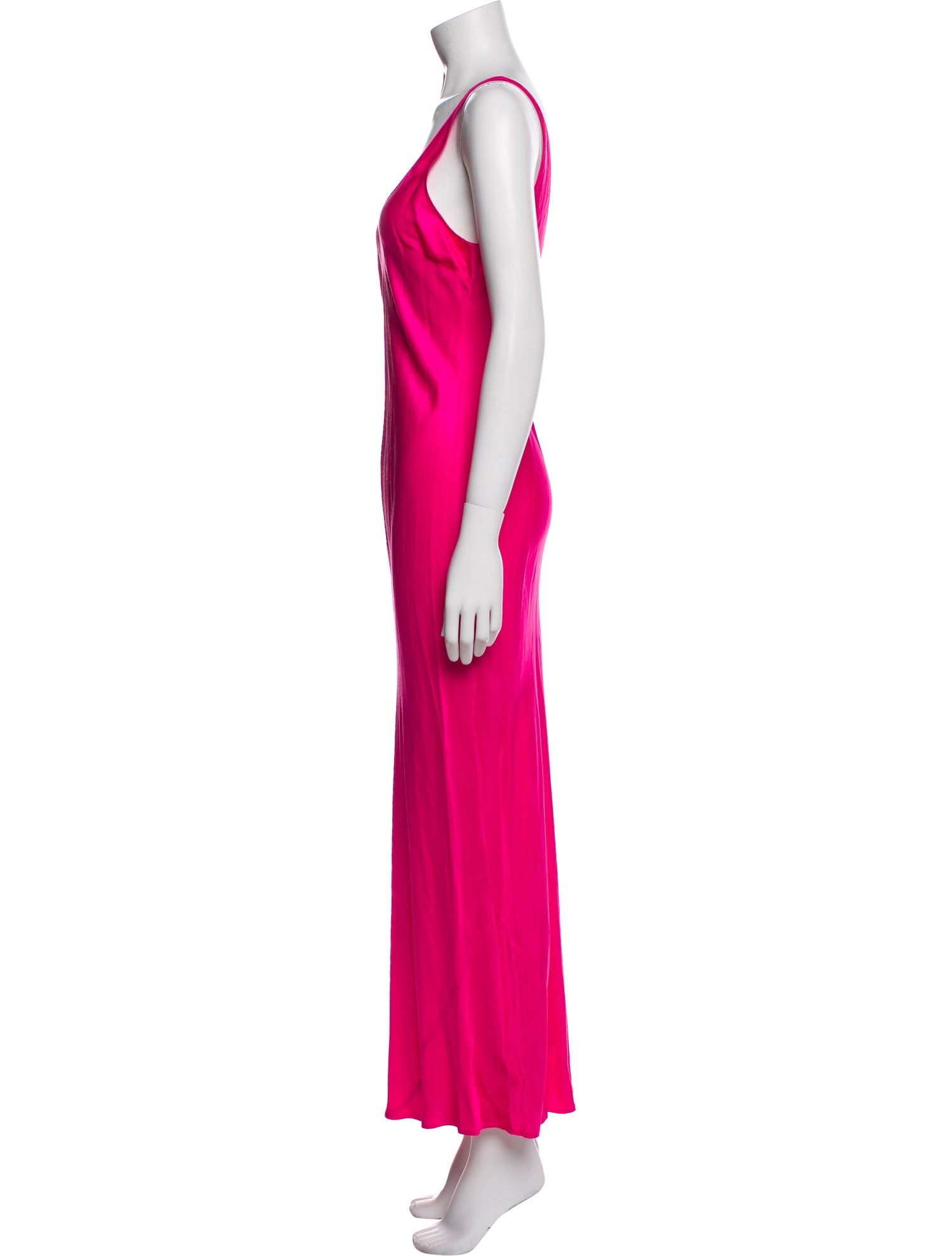 L'Agence Scoop Neck Long Dress