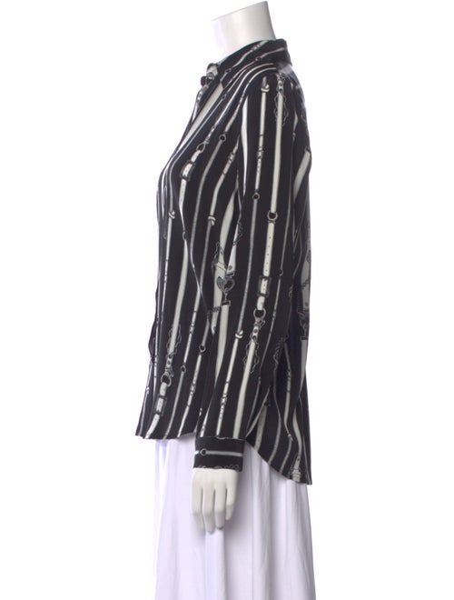 L'Agence Silk Striped Button-Up Top