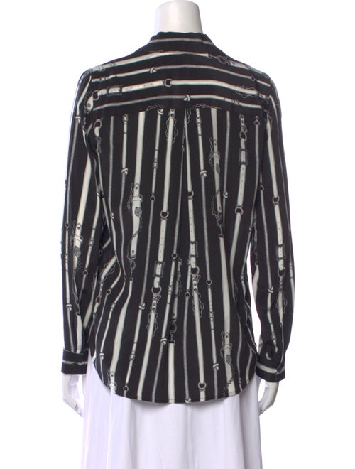 L'Agence Silk Striped Button-Up Top