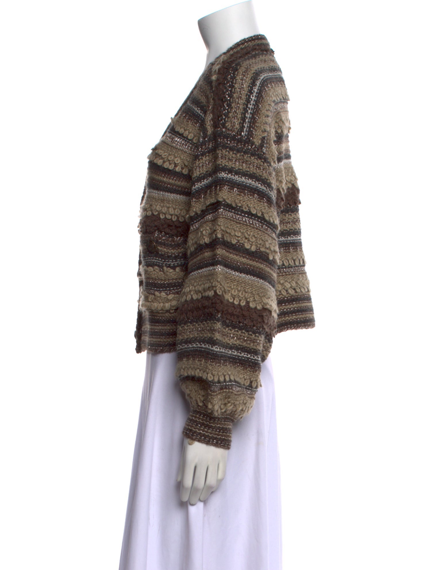 L'Agence Striped V-Neck Sweater