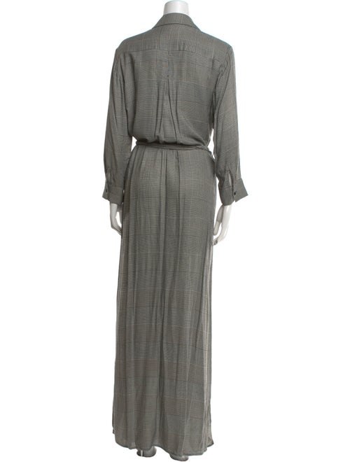 L'Agence Plaid Print Long Dress