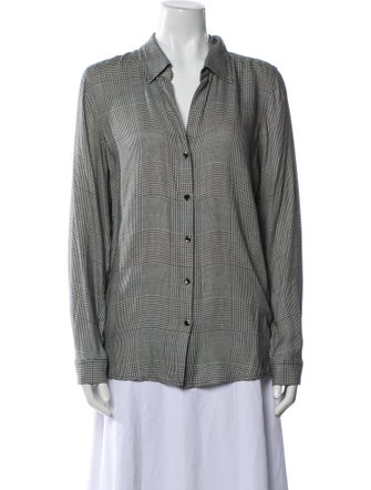 L'Agence Printed Long Sleeve Button-Up Top