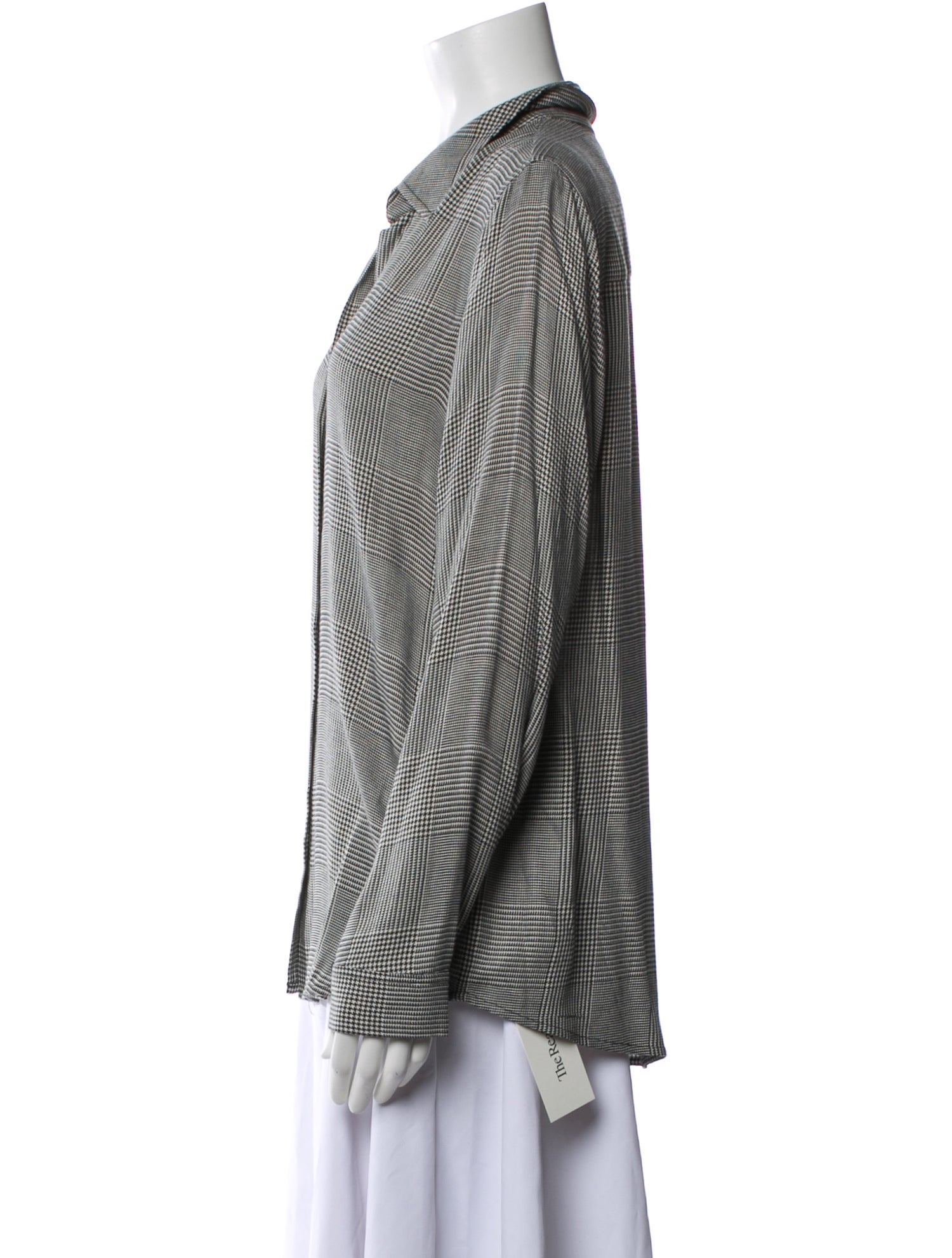 L'Agence Printed Long Sleeve Button-Up Top