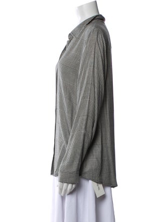 L'Agence Printed Long Sleeve Button-Up Top