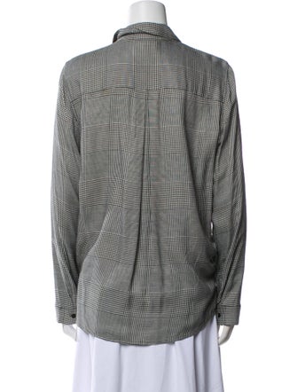 L'Agence Printed Long Sleeve Button-Up Top