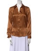 L'Agence Silk Long Sleeve Button-Up Top