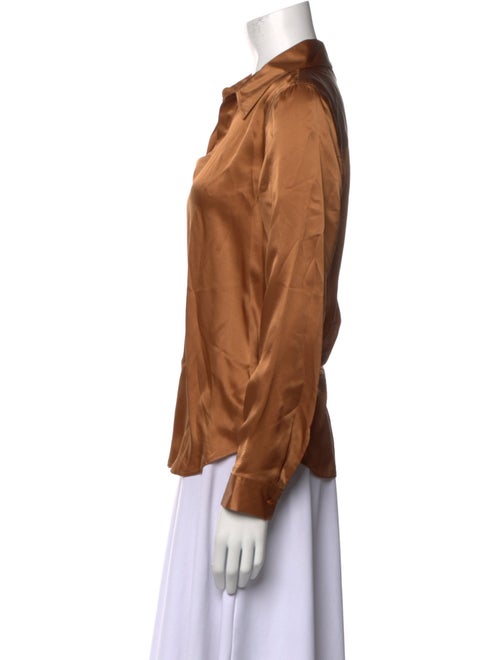 L'Agence Silk Long Sleeve Button-Up Top