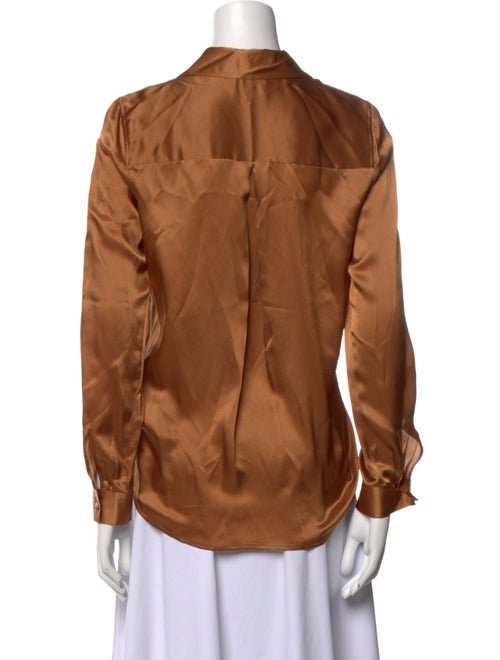 L'Agence Silk Long Sleeve Button-Up Top