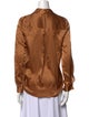 L'Agence Silk Long Sleeve Button-Up Top