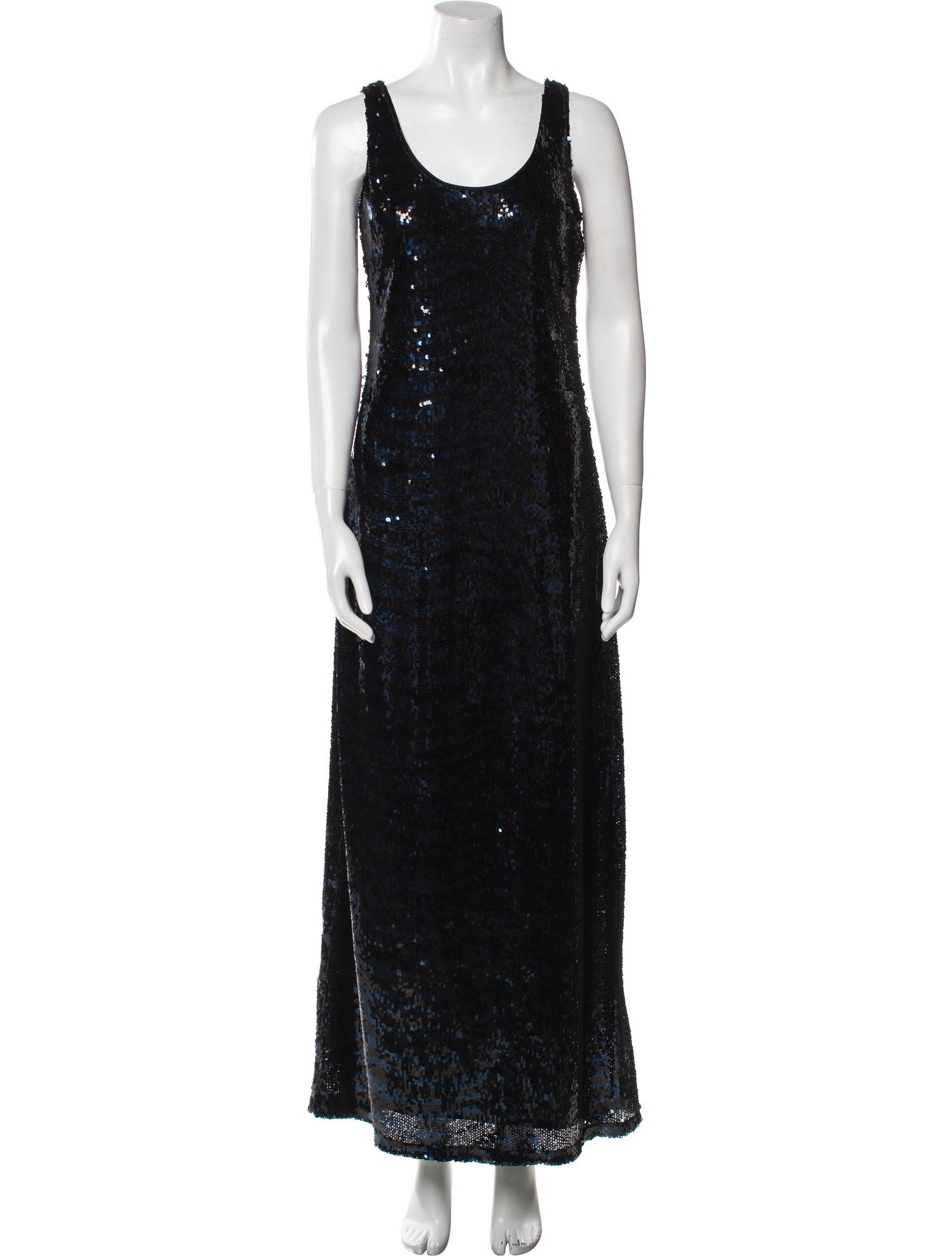 L'Agence Scoop Neck Long Dress