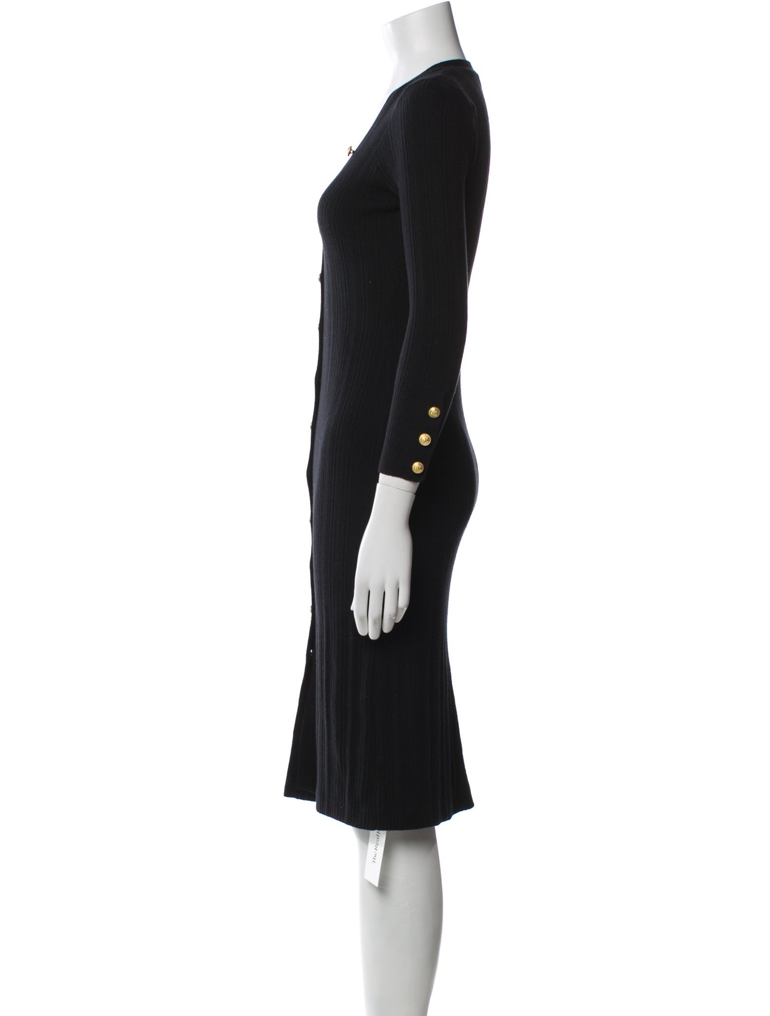 L'Agence V-Neck Midi Length Dress