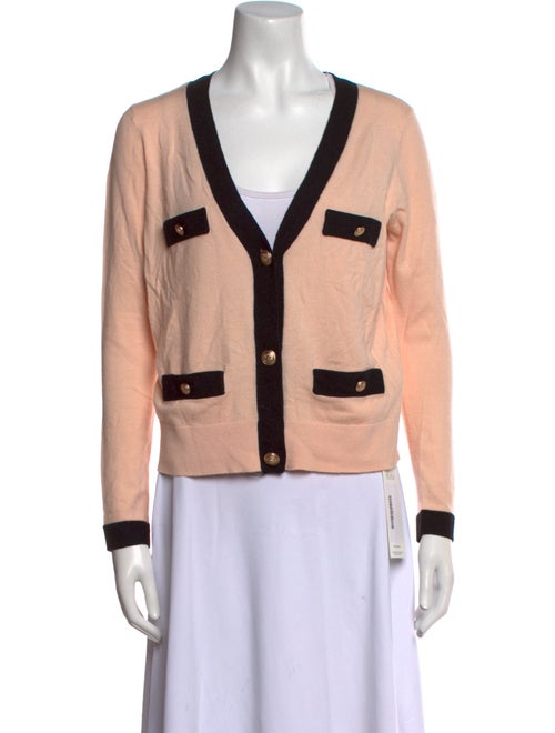 L'Agence Colorblock Pattern V-Neck Sweater