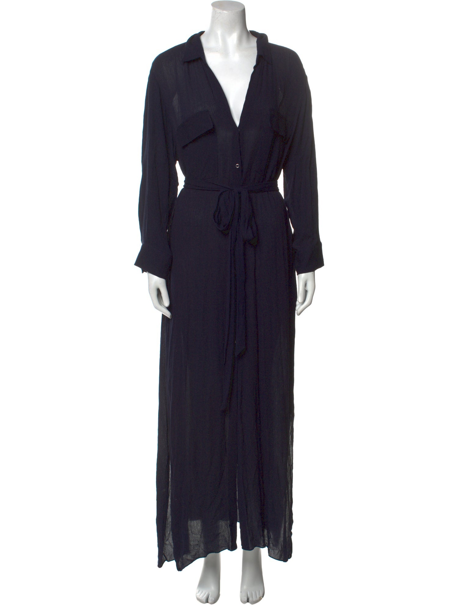 L'Agence V-Neck Long Dress