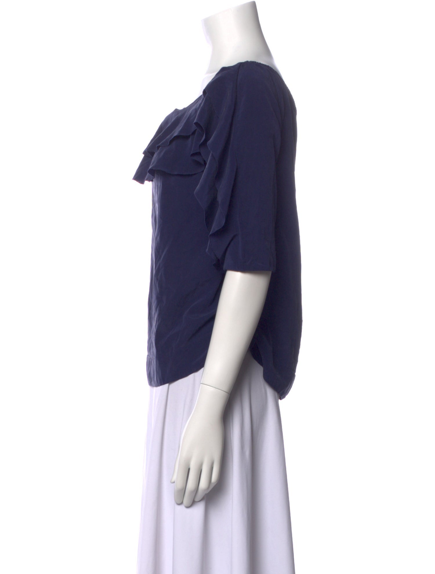 L'Agence Silk Bateau Neckline Crop Top