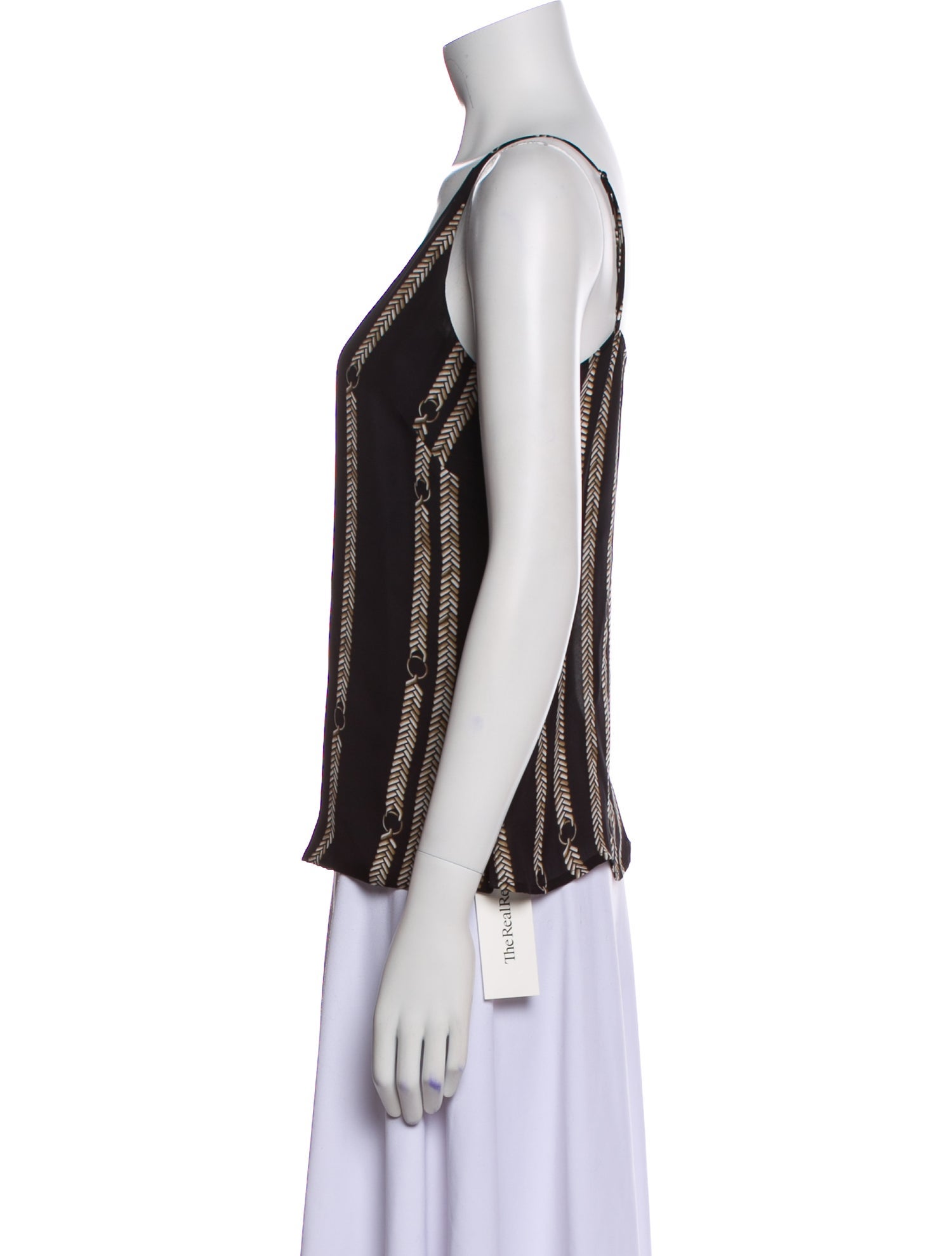 L'Agence Silk Striped Top