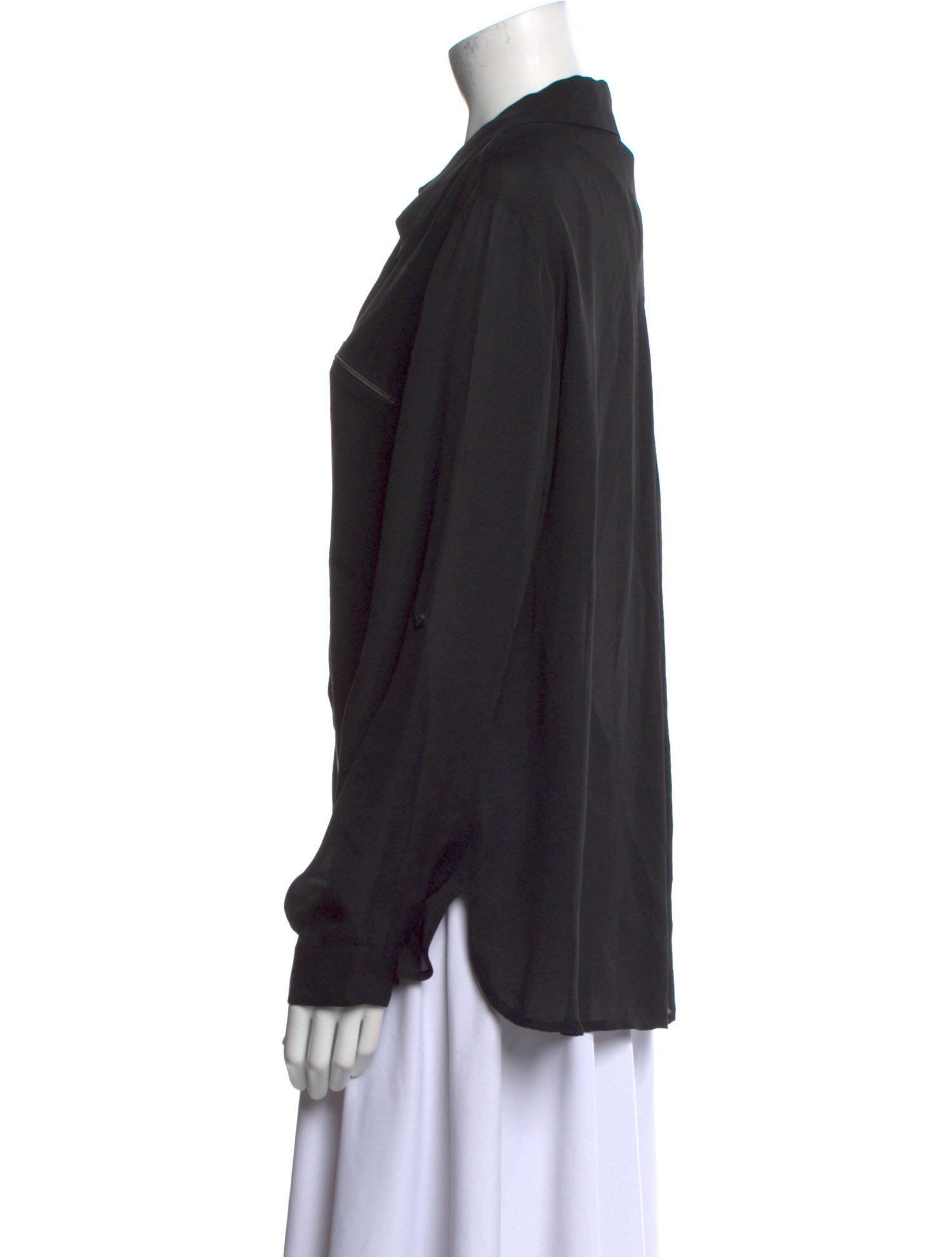 L'Agence Silk Long Sleeve Button-Up Top