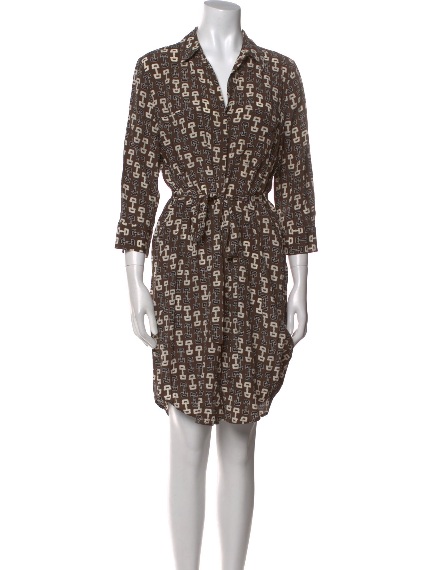 L'Agence Silk Midi Length Dress