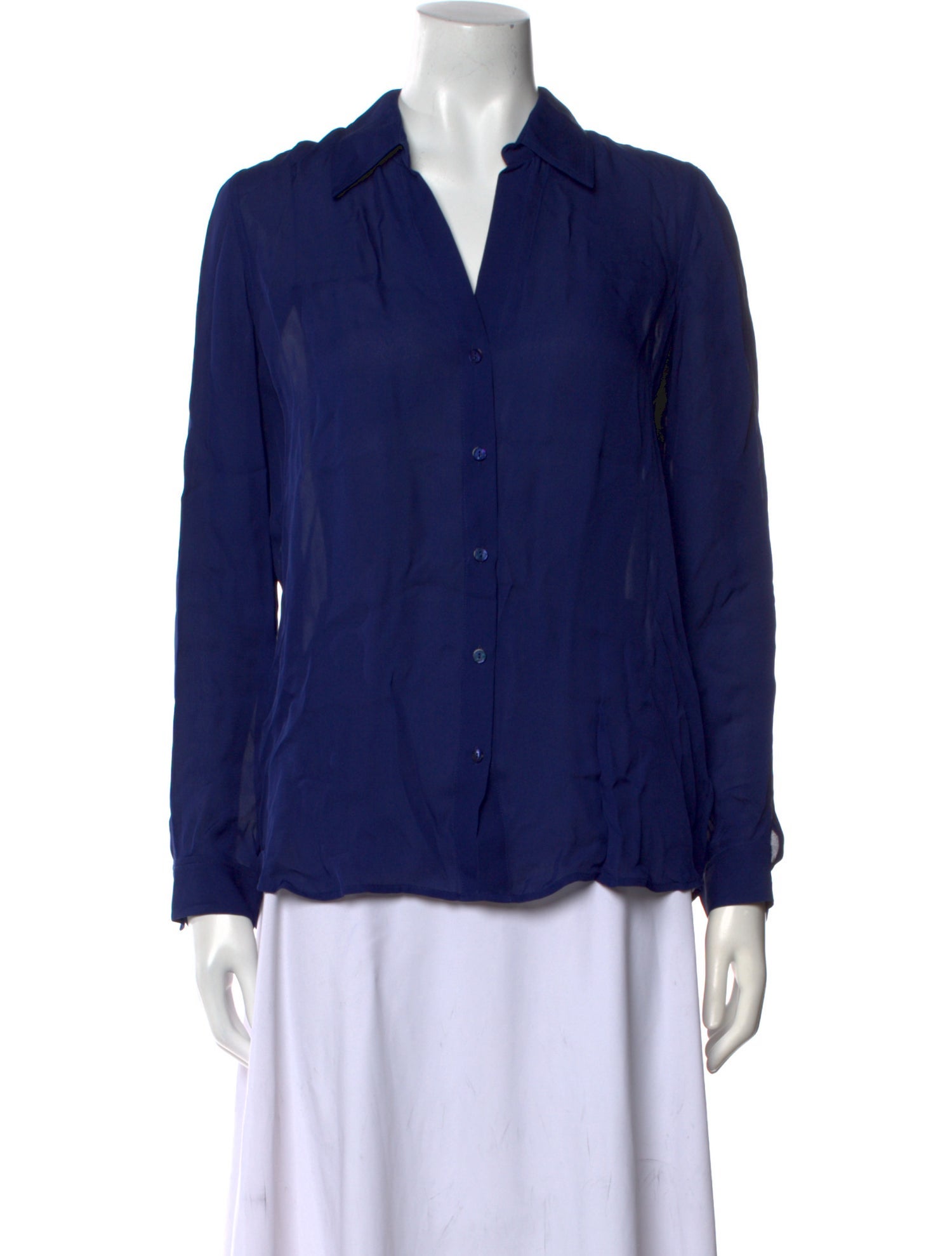 L'Agence Silk Long Sleeve Button-Up Top