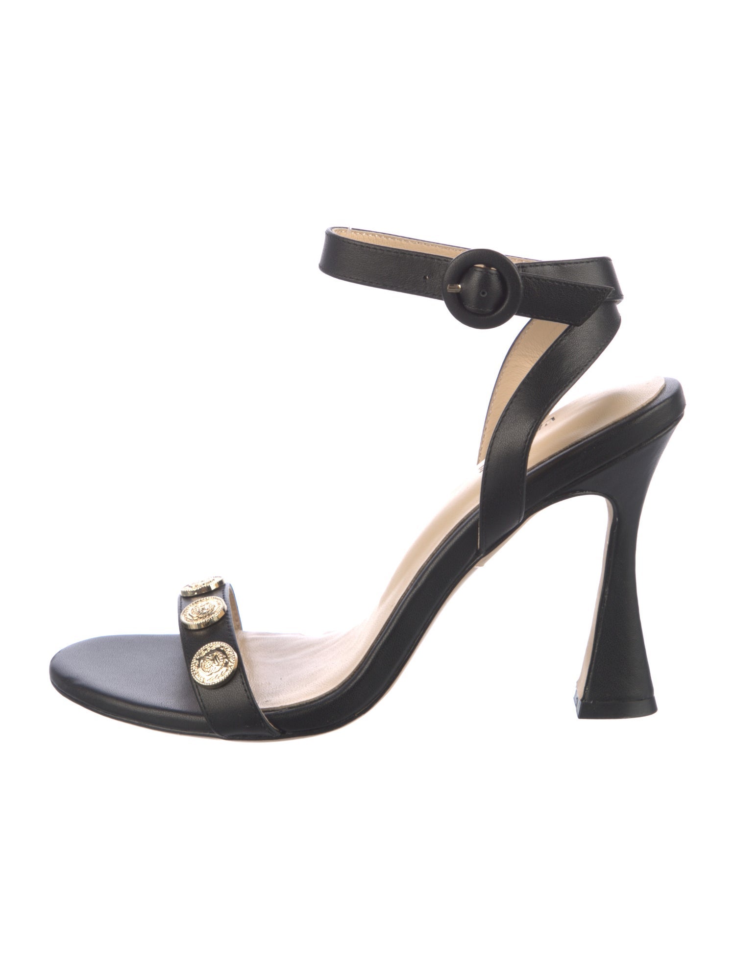 L'Agence Leather Chain-Link Accents Sandals