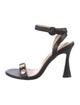 L'Agence Leather Chain-Link Accents Sandals