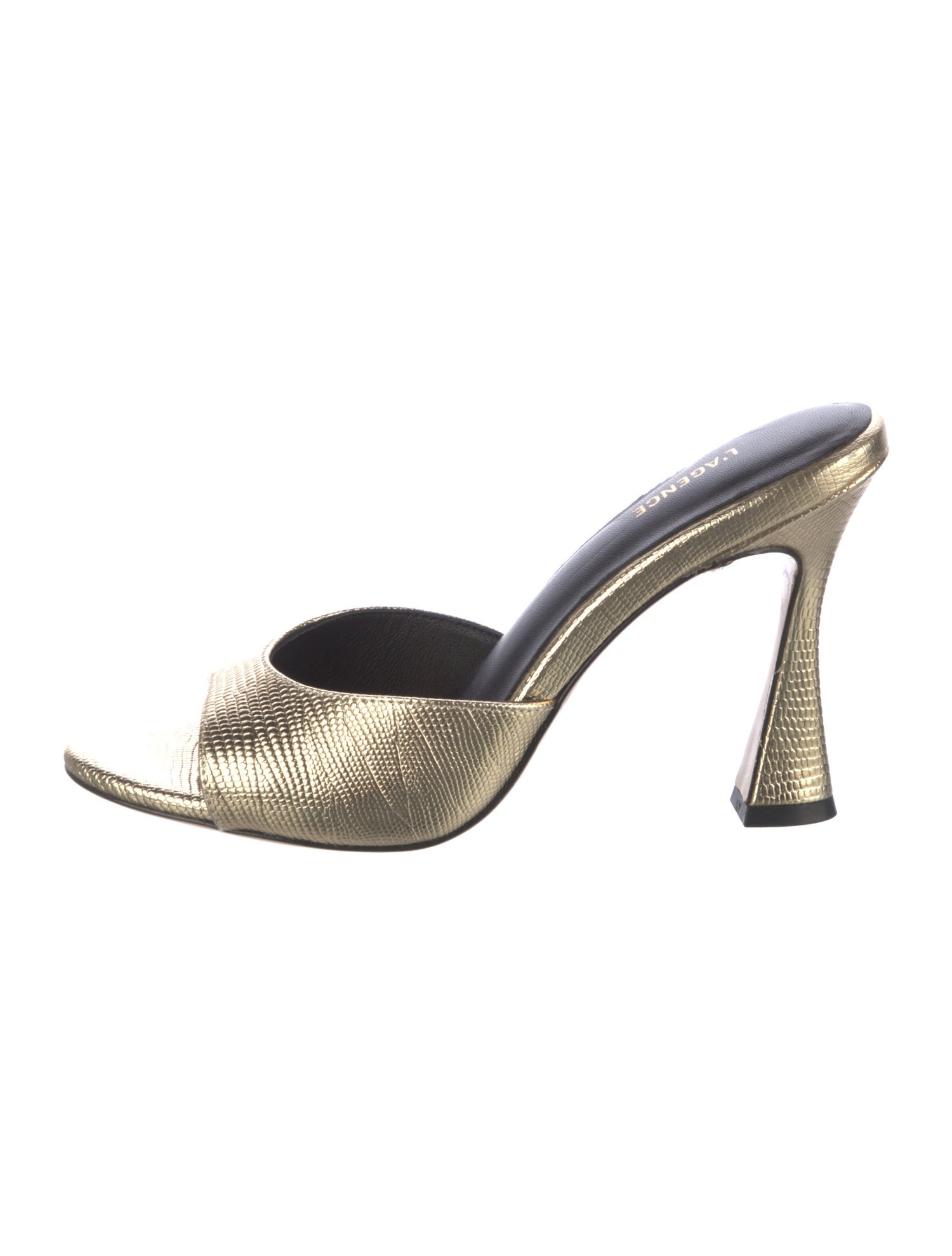 L'Agence Embossed Leather Slides