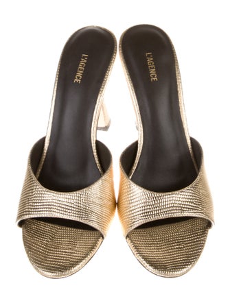 L'Agence Leather Slides