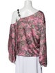 L'Agence Floral Print Asymmetrical Blouse
