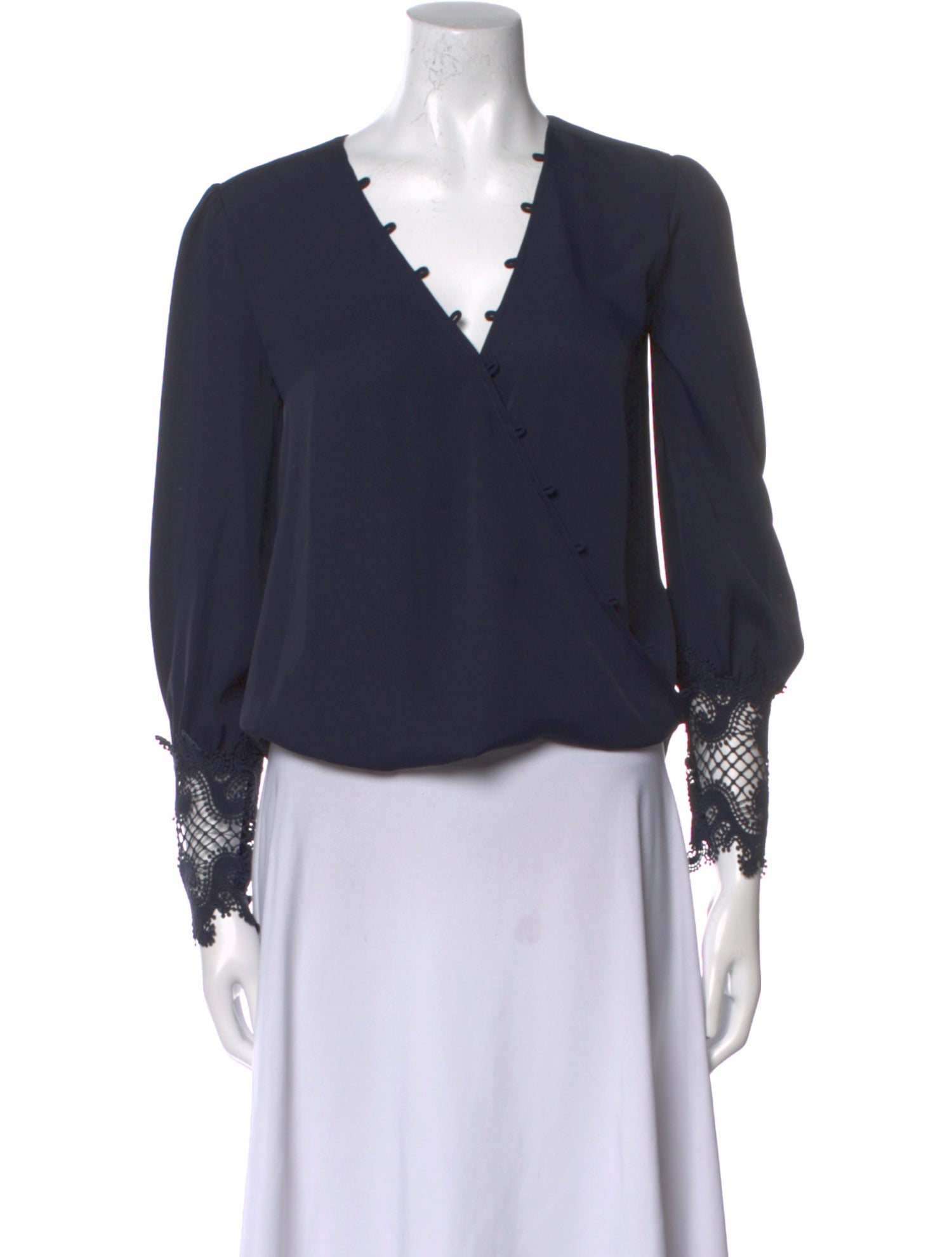 L'Agence V-Neck Long Sleeve Blouse w/ Tags