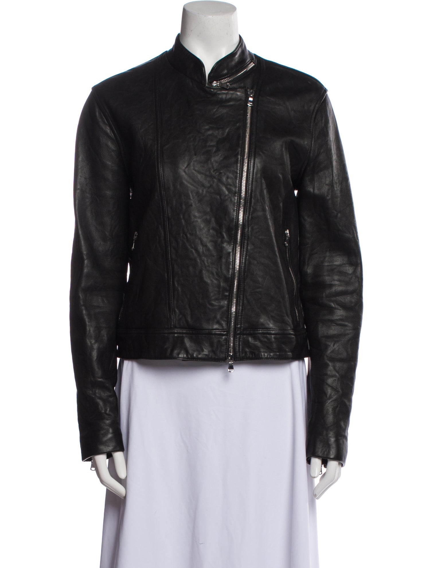 L'Agence Lamb Leather Biker Jacket