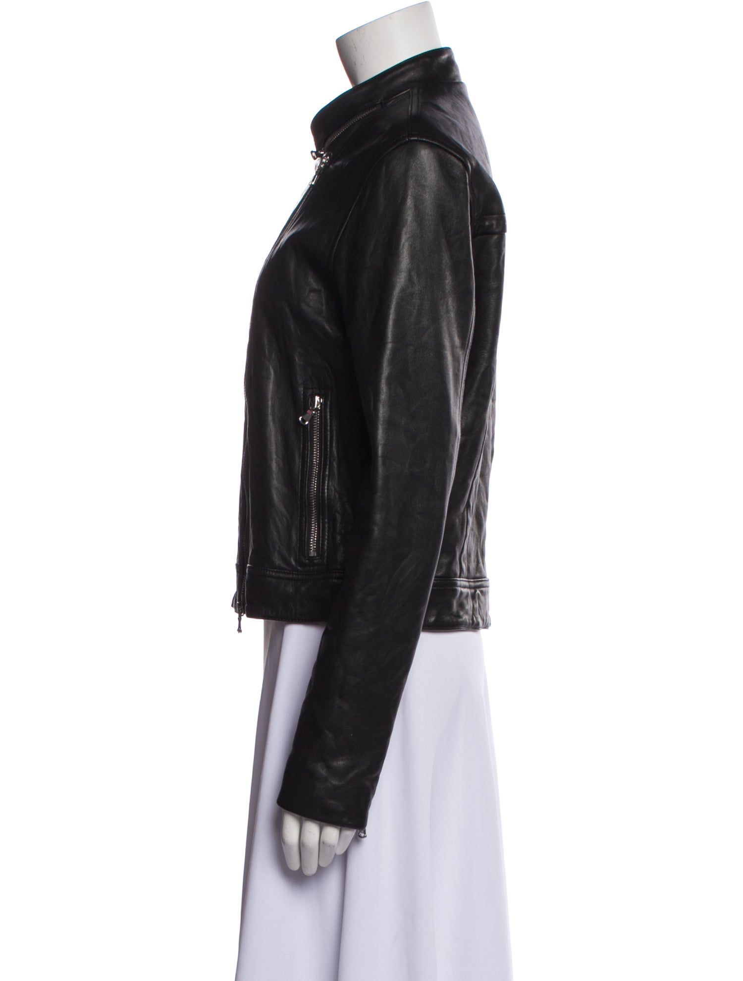 L'Agence Lamb Leather Biker Jacket
