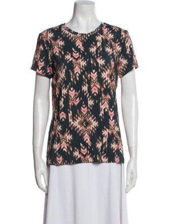 L'Agence Printed Scoop Neck T-Shirt