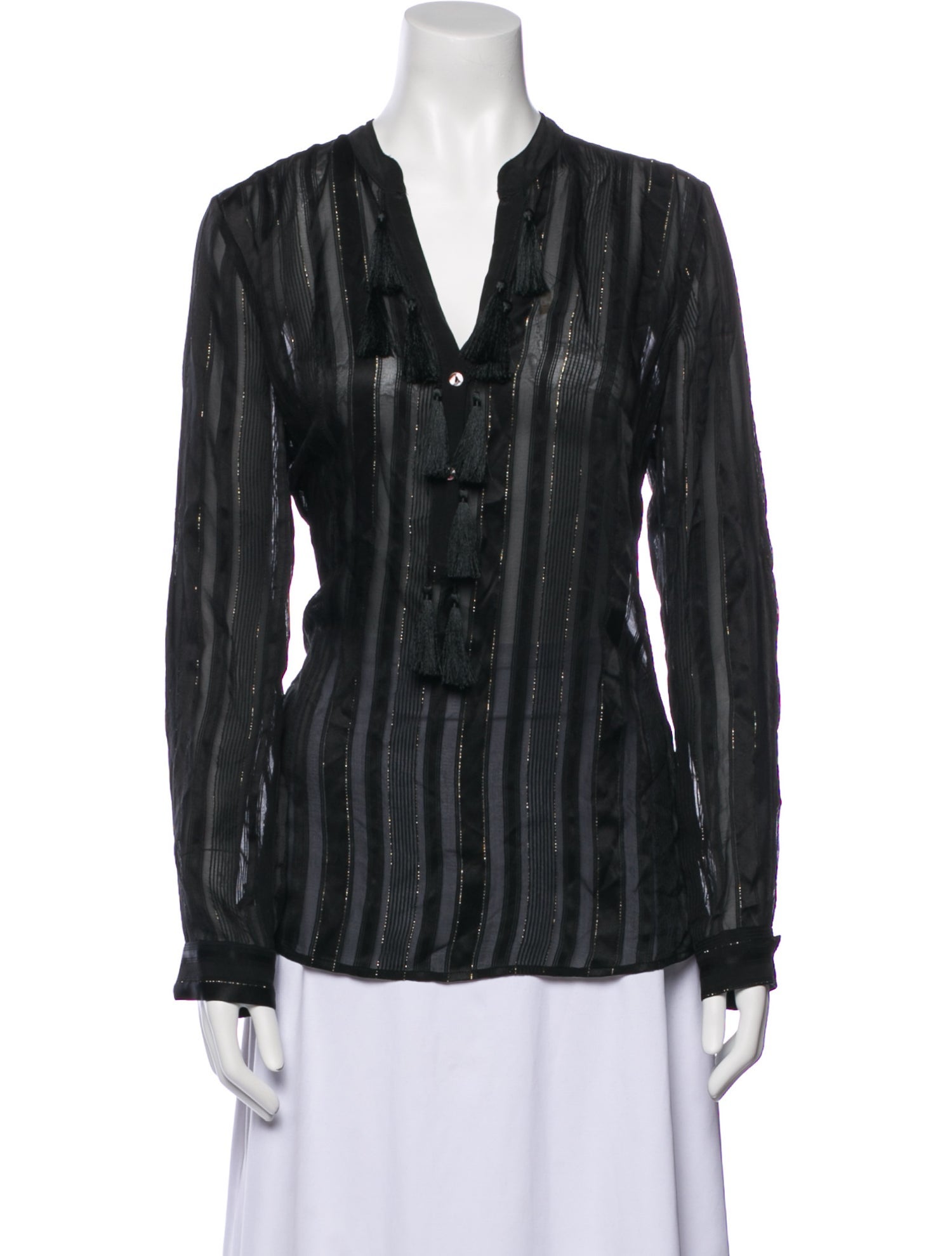 L'Agence Silk V-Neck Blouse