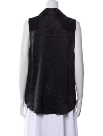 L'Agence Silk V-Neck Button-Up Top