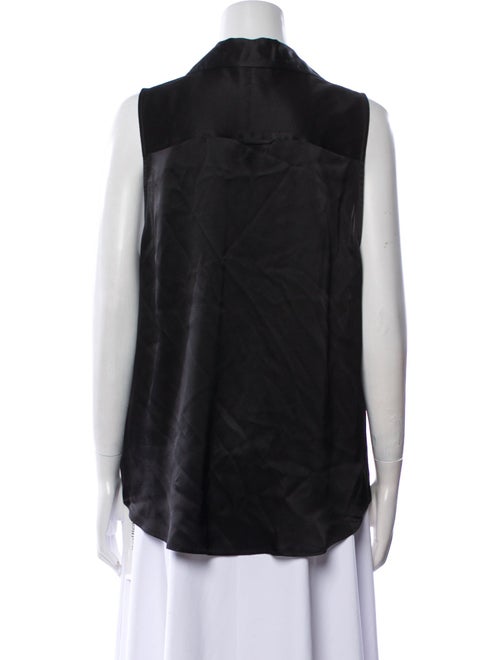 L'Agence Silk V-Neck Button-Up Top